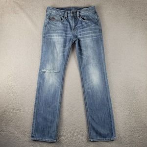 Buffalo David Bitton Jeans Mens 29x32 Blue Denim THRASHED Grunge‎ Distressed